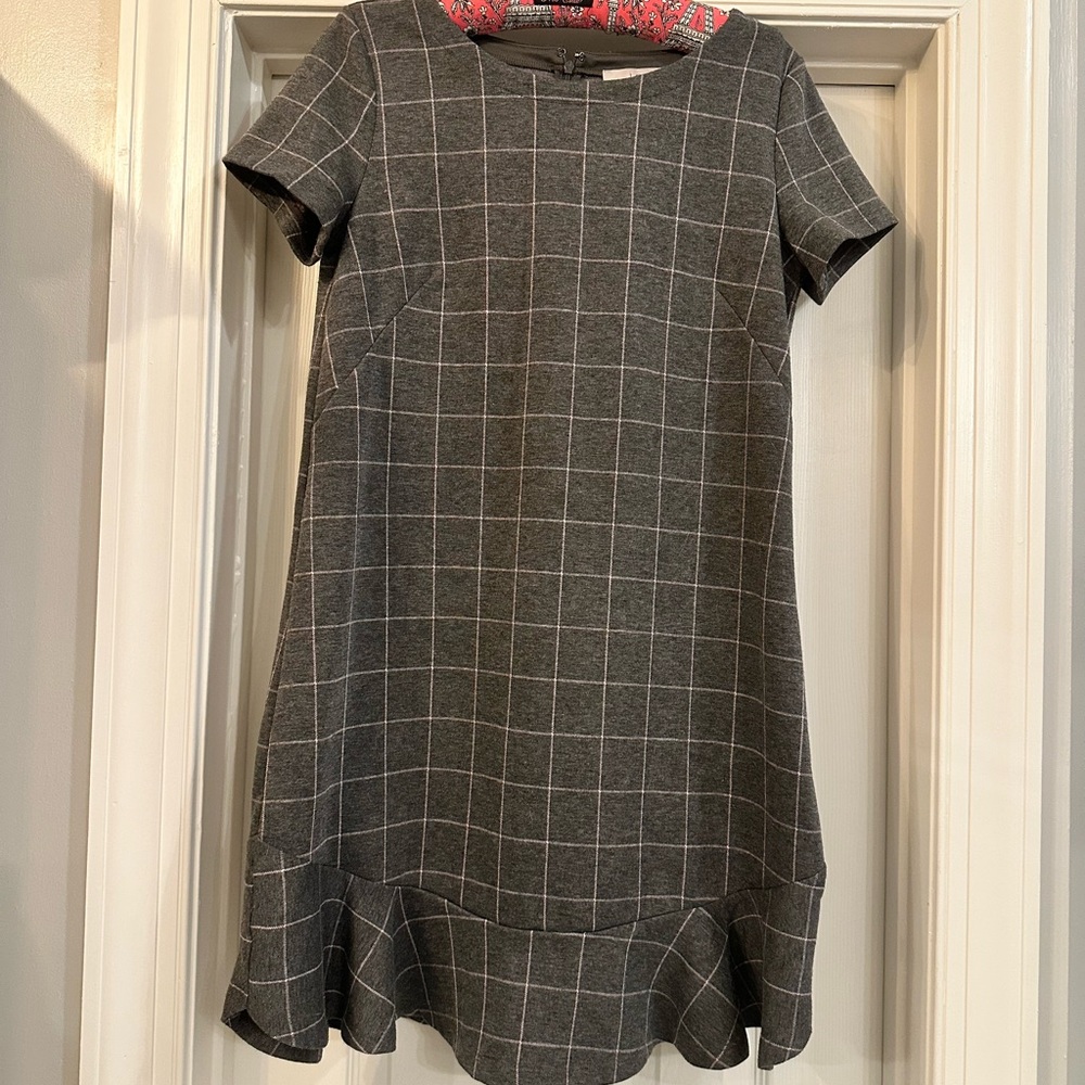 Stylish Gray Checkered Kids Dress